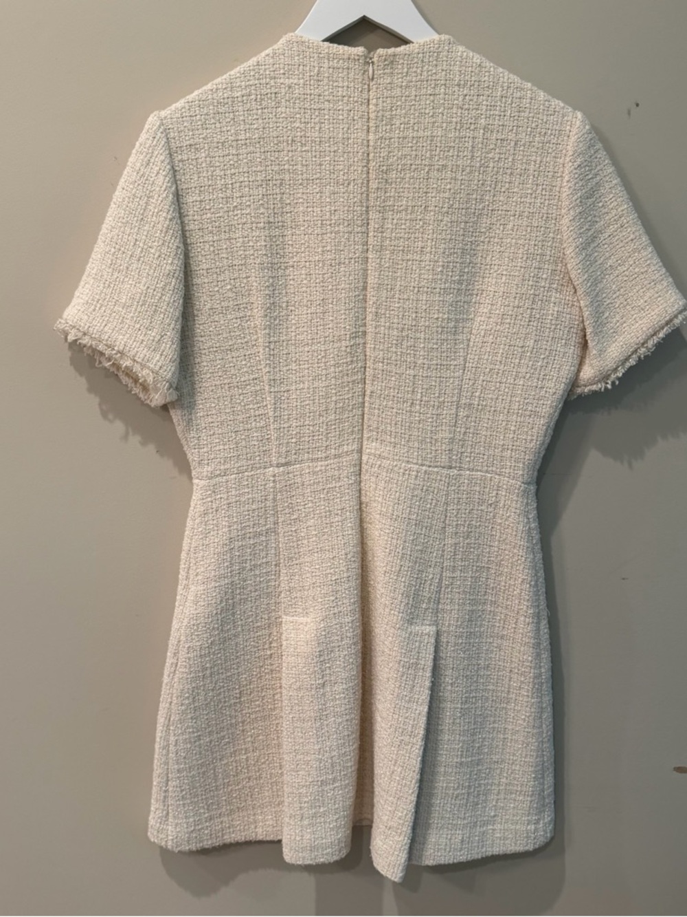 Maje Short Tweed Dress White Size 42 - Picture 5 of 11